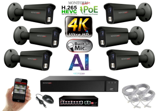 MS 4K IP 6 kamerový set se switchem 8 Mpix GTube (6379K6B)